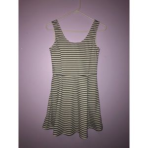 H&M Black and White Striped Skater Dress